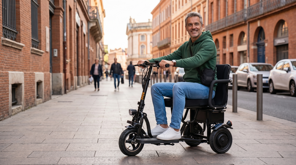 Comparatif trottinette électrique 3 roues avec selle, vélo et scooter médical pour senior et PMR