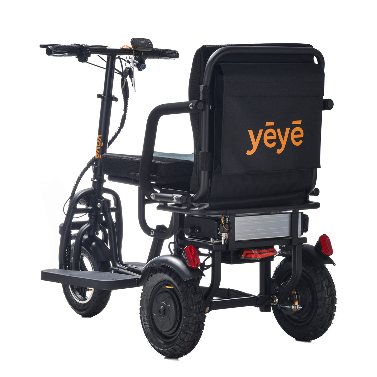 Trottinette électrique 3 roues avec selle pliable YĒYĒ POP version tout-chemin avec pneus 10 pouces crantés
